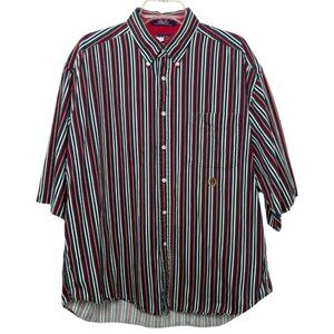 Vintage 90s TOMMY HILFIGER Striped Button-Down Shirt Size XL Multicolor Preppy